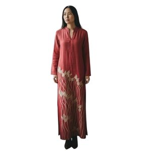 Elegant Red & Gold Floral Women's Kurti Sz.L EUC.